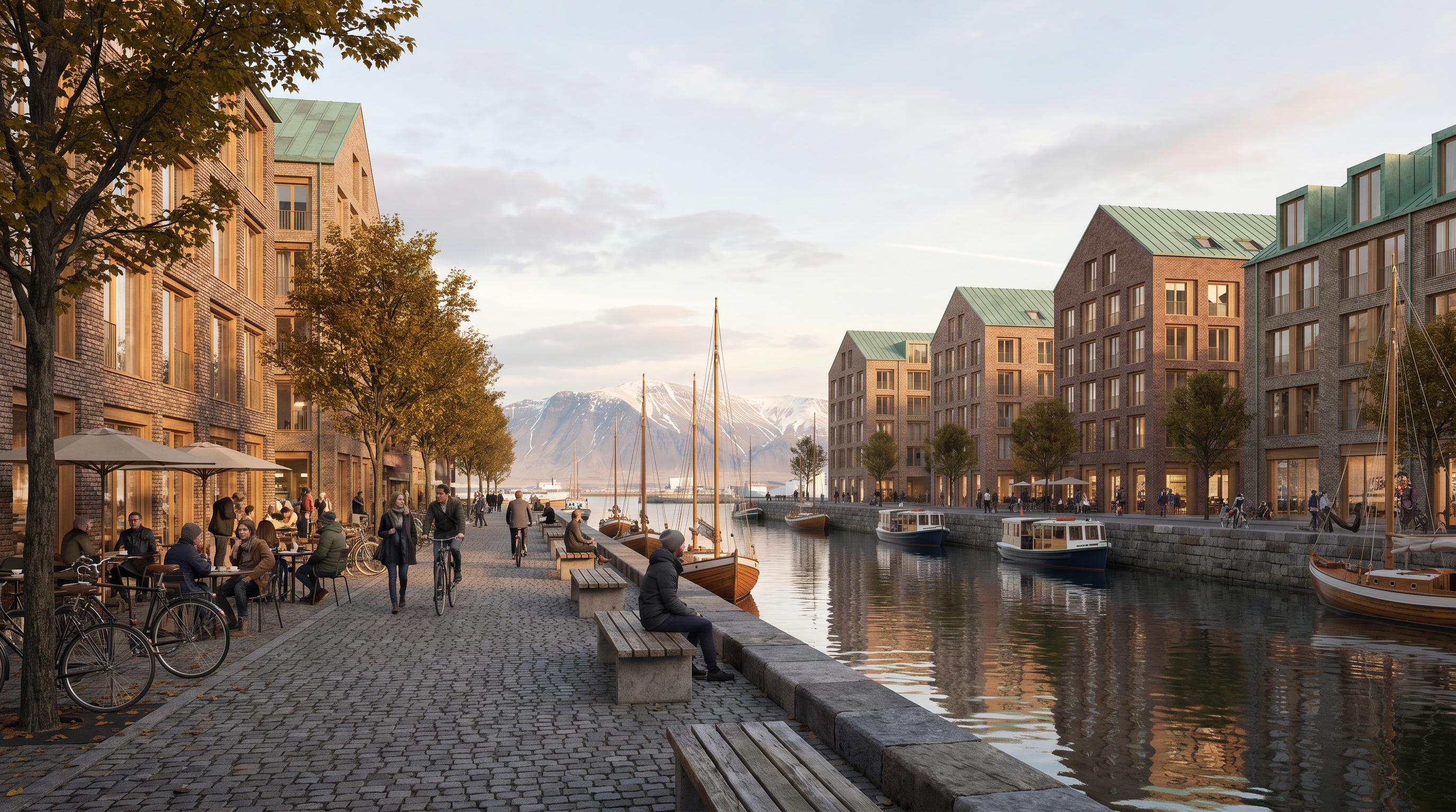 Grand Canal marina promenade