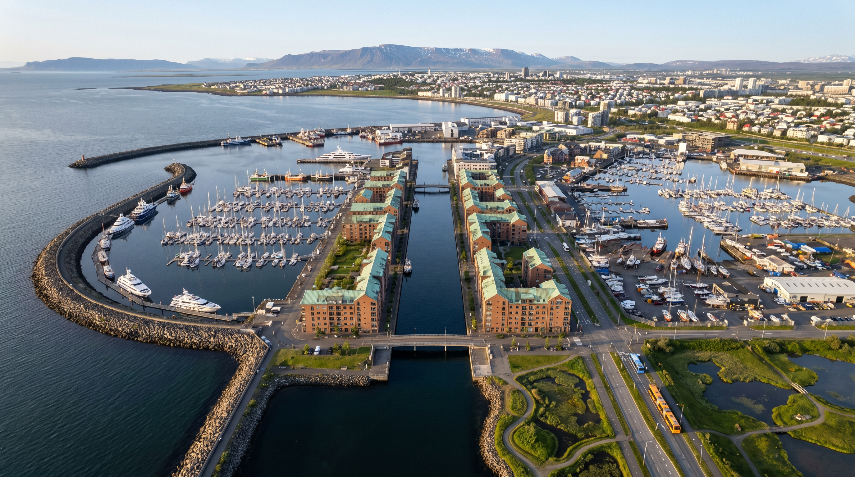 Skerjafjörður Ocean Village aerial view